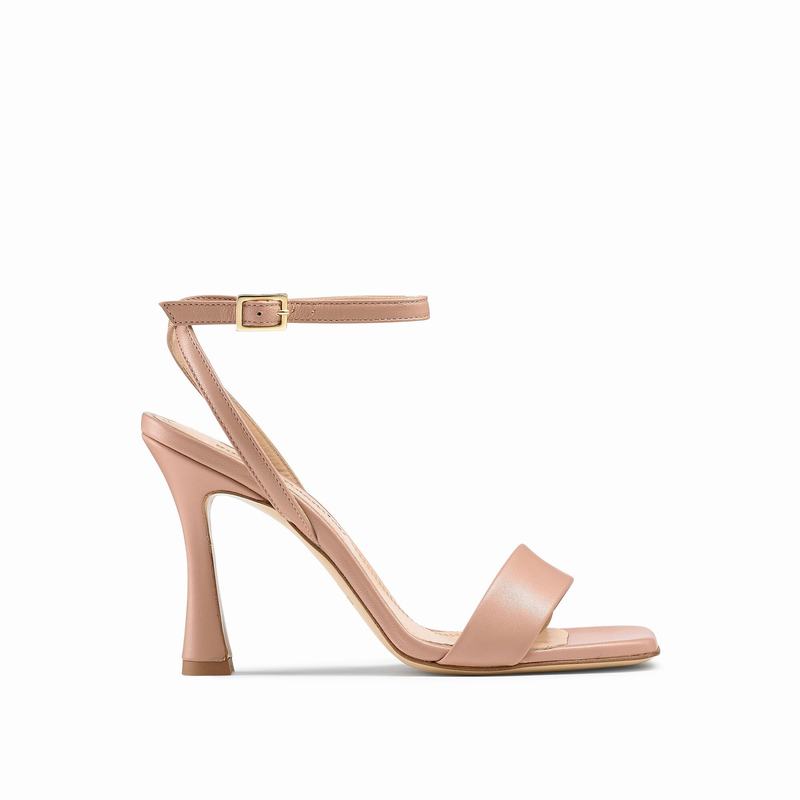 Russell & Bromley Cosmo Womens Flared Heel Sandals Pink |YBT1294DW|